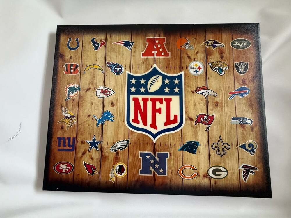 NFL Football Teams Logo Wood Plaque Canvas Wall Art AFC